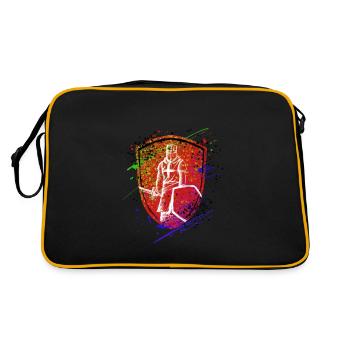 Schild Ritter Templer Krieger - Retro Tasche - Schwarz/Gold - Hinten