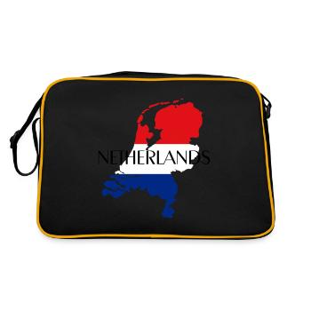 Netherlands Football ,Holland , Niederland - Retro Tasche - Schwarz/Gold - Hinten