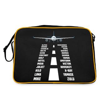 Airplane pilot phonetic alphabet - Retro Bag - black/gold - Back