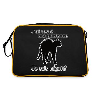 J'ai testé ma patience je suis négatif humour idée - Sac Retro - noir/or - Dos