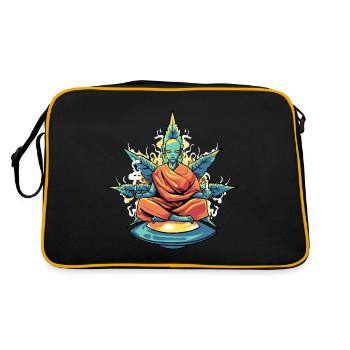 Alien Weed Marijuana Stoner - Retro Tasche - Schwarz/Gold - Hinten