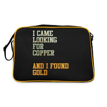Copper Gold Treasure Treasure Hunt Gift Idea Meme - Retro Bag - black/gold - Back