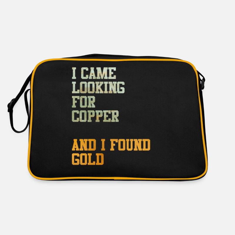 Kupfer Gold Schatz Schatzsuche Geschenkidee Meme - Retro Tasche - Schwarz/Gold