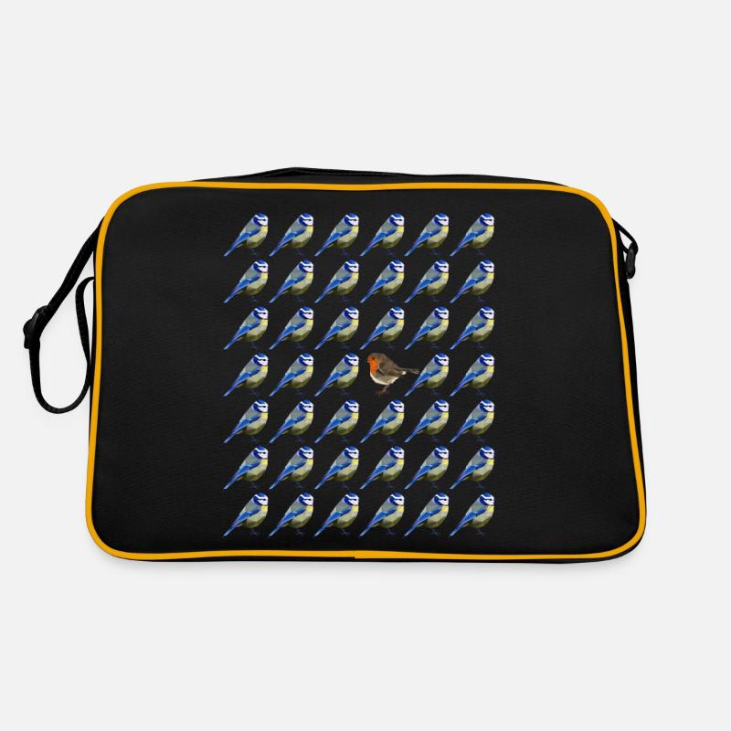 be different blue robin bird pattern Retro Bag