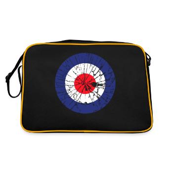 Britisch Target als gebrochenes Glas - Retro Tasche - Schwarz/Gold - Hinten