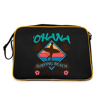 Ohana Surfing Beach Hawaii Summer - Retro Bag - black/gold - Back