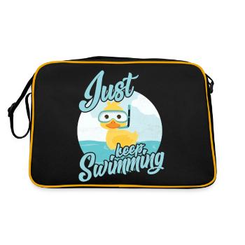 Just keep Swimming, little Duck - Retro Bag - black/gold - Back