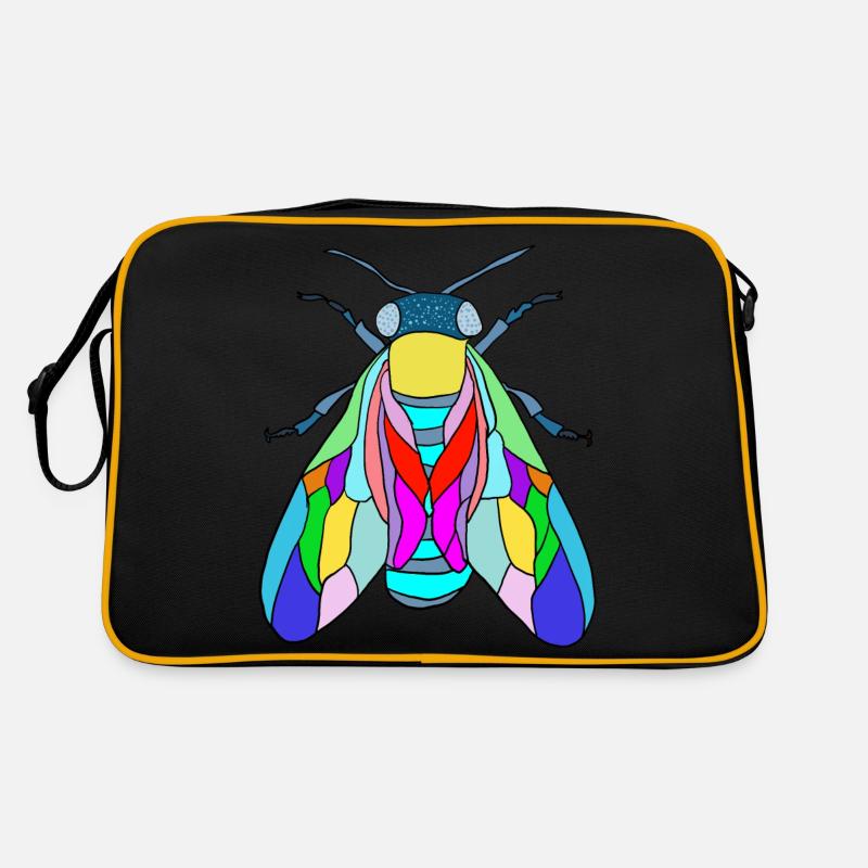 Fliege - Retro Tasche - Schwarz/Gold