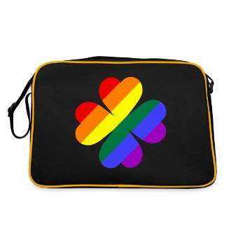 Cloverleaf Rainbow Colors LGBTQ - Retro Bag - black/gold - Back