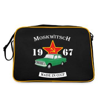 Moskwitsch 412 Made in Sovietunion Russia 1967 - Retro Tasche - Schwarz/Gold - Hinten
