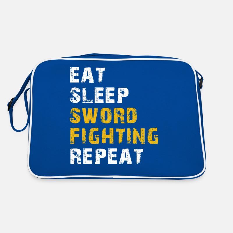 schlaf essen Schwertkampf Retro Tasche
