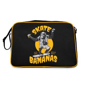 Monkey Skate or eat Bananas for Skategirls and Boy - Retro Bag - black/gold - Back