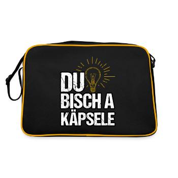 Du bisch a Käpsele by the Manzanita´s - Retro Tasche - Schwarz/Gold - Hinten