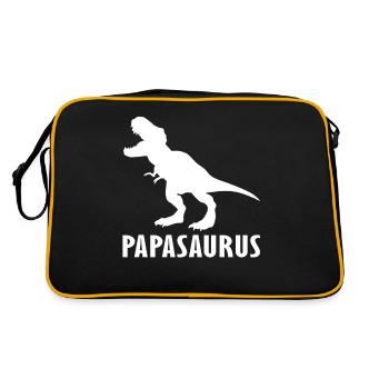 papasaurus papa dinosaur - Retro Bag - black/gold - Back
