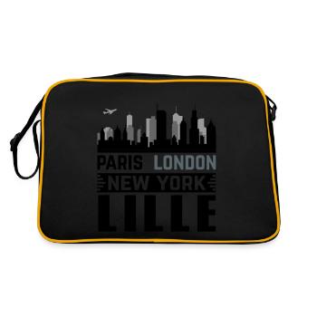 lille Paris London New York - Retro Tasche - Schwarz/Gold - Hinten