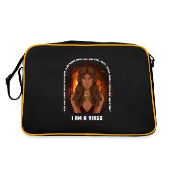 I Am A Virgo Shirt - Retro Tasche - Schwarz/Gold - Hinten