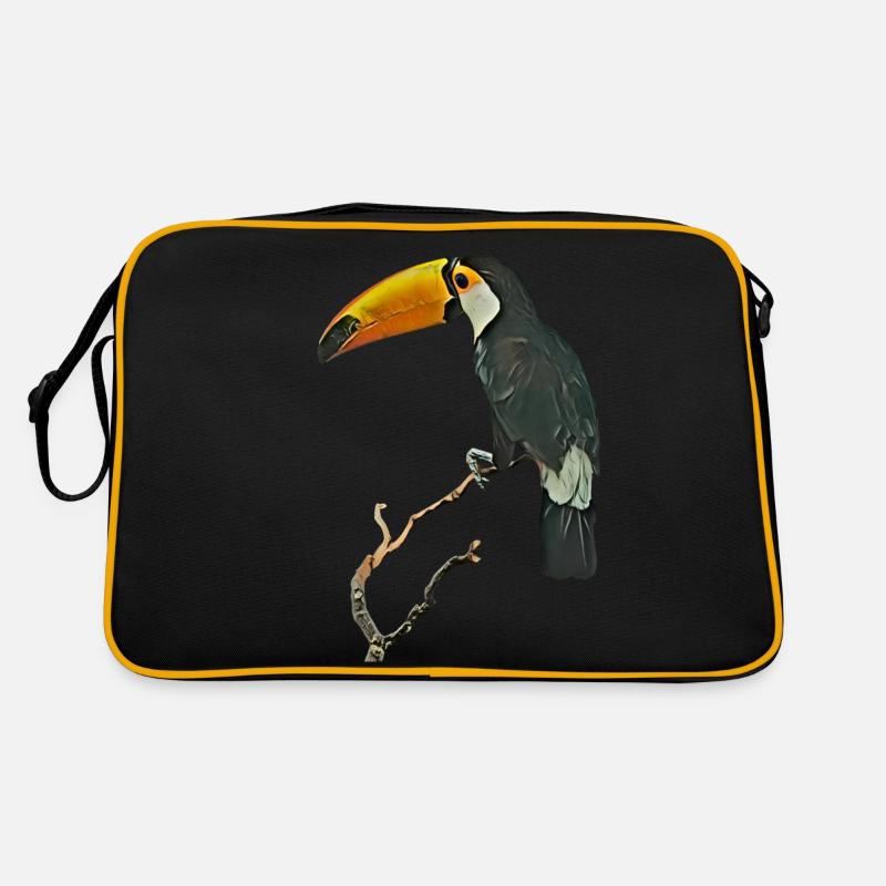 Tukan Geschenk - Retro Tasche - Schwarz/Gold