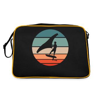 Wing Foiling Surf Surfing Surfer - Retro Tasche - Schwarz/Gold - Hinten