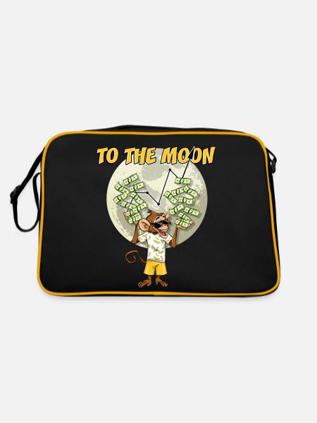 Trading the stock To the Moon Apes Meme Exchange - Retro Bag - black/gold - Back