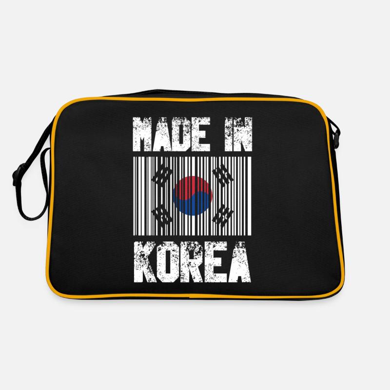 Made in Korea - Retro Tasche - Schwarz/Gold