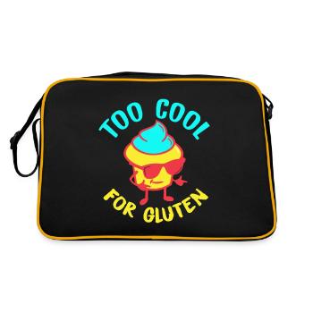 Too Cool For Gluten - Gluten-free saying - Retro Bag - black/gold - Back