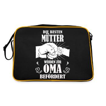 Die besten Mütter werden zur Oma befördert - Retro Tasche - Schwarz/Gold - Hinten