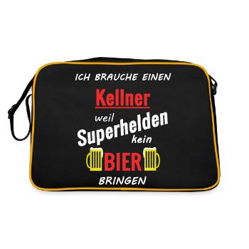 Cooler Spruch - Retro Tasche - Schwarz/Gold - Hinten