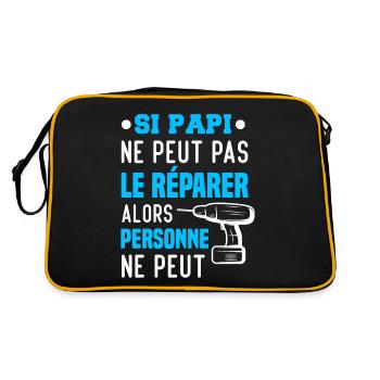 Si papi ne peut pas le réparer personne ne peut - Sac Retro - noir/or - Dos
