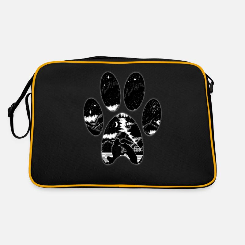 Camping And Dog Tshirt Retro Bag