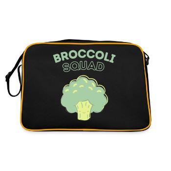 Broccoli Squad - Brokkoli Team - Retro Tasche - Schwarz/Gold - Hinten