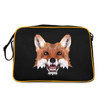 Fuchs Polygon Geometrisch Waldtier Geschenkidee - Retro Tasche - Schwarz/Gold - Hinten