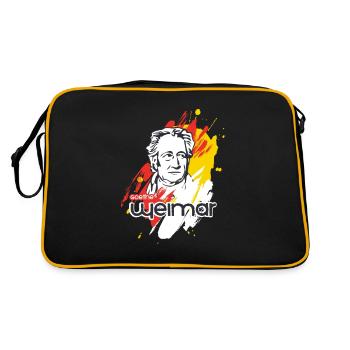 Weimar Goethe - Retro Tasche - Schwarz/Gold - Hinten