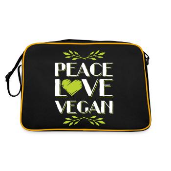 peace love vegan - Sac Retro - noir/or - Dos