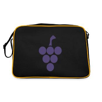 Rebe für Weintrauben und Weinreben Freunde Design - Retro Tasche - Schwarz/Gold - Hinten