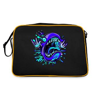 Crazy fish head with crown No.11 - Retro Bag - black/gold - Back