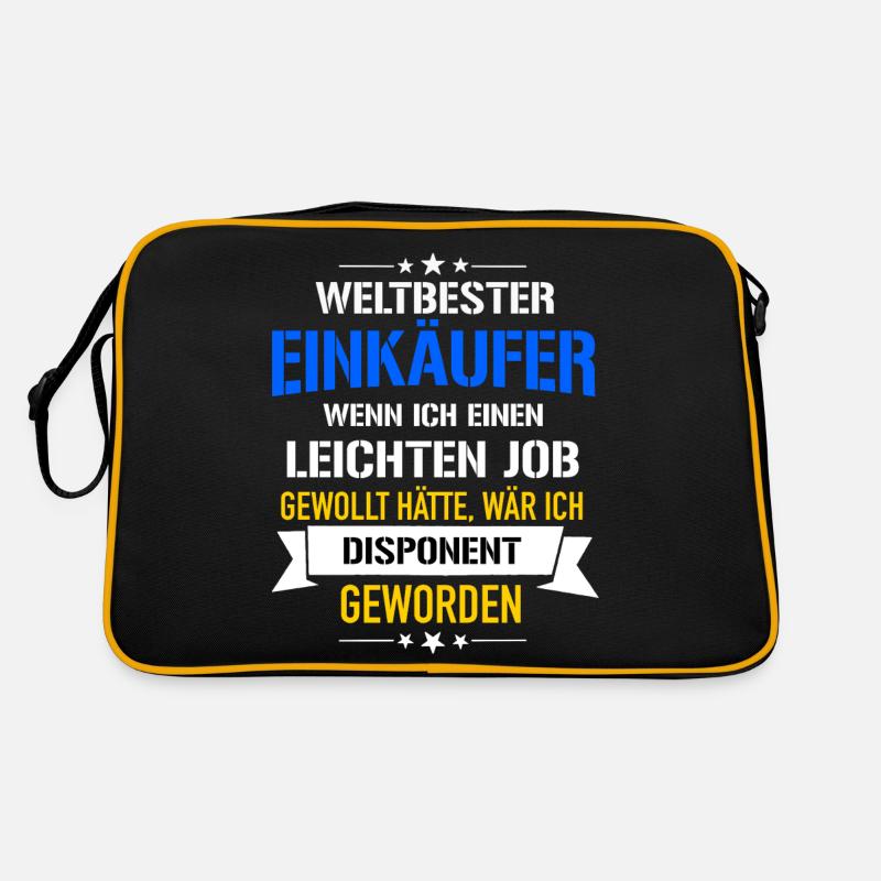 Lustiger Spruch Weltbester Einkäufer Disponent - Retro Tasche - Schwarz/Gold
