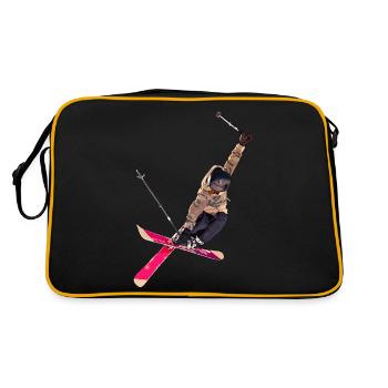 Skifahren - Retro Tasche - Schwarz/Gold - Hinten