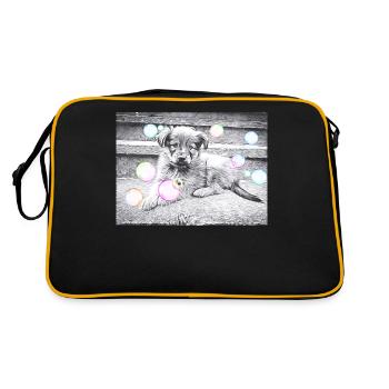 doux harzer fuchs chiot avec bulles de savon - Sac Retro - noir/or - Dos