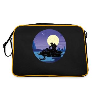 Motoneige hiver motoneigistes glace paysage - Sac Retro - noir/or - Dos