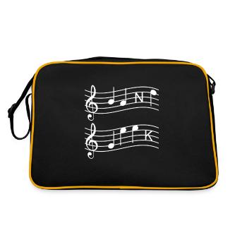 Music Musical Notes - Retro Bag - black/gold - Back