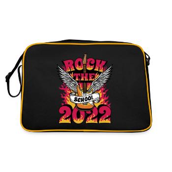 2022 école premier jour je rocke maintenant la rentrée scolaire - Sac Retro - noir/or - Dos