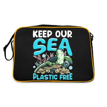 Sauvez les tortues de mer - Sac Retro - noir/or - Dos