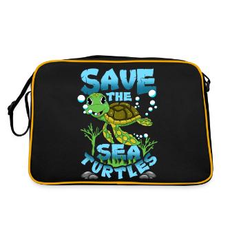 Sauvez les tortues de mer - Sac Retro - noir/or - Dos