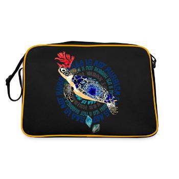 Meer ist kein Müll - Retro Tasche - Schwarz/Gold - Hinten