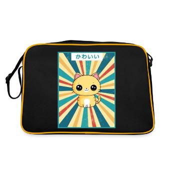 kawaii neko japonais - Sac Retro - noir/or - Dos