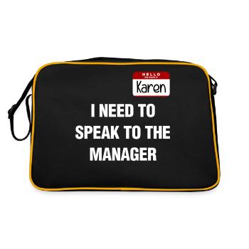 Ich muss mit dem Manager sprechen Lustiges Geschenk für Kare - Retro Tasche - Schwarz/Gold - Hinten
