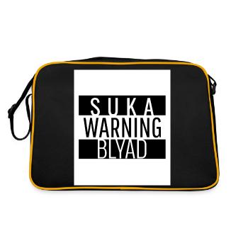 Warning Suka Blyad Design - Sac Retro - noir/or - Dos