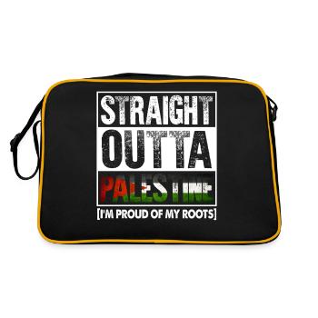 Tout droit sorti de Palestine Fier cadeau amusant - Sac Retro - noir/or - Dos