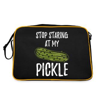 Arrêtez de regarder ma chemise de cornichon Sale Halloween - Sac Retro - noir/or - Dos