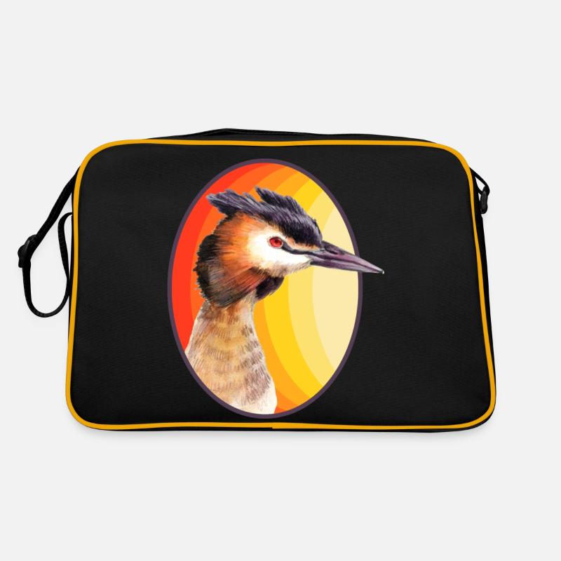 Great crested grebe Retro Bag